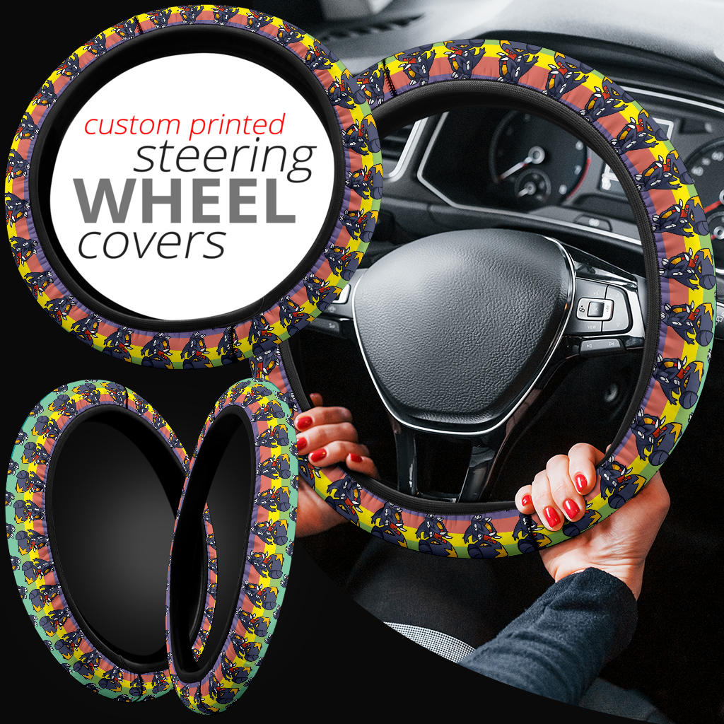 Garchomp Pokemon Anime Custom Car Steering Wheel Cover