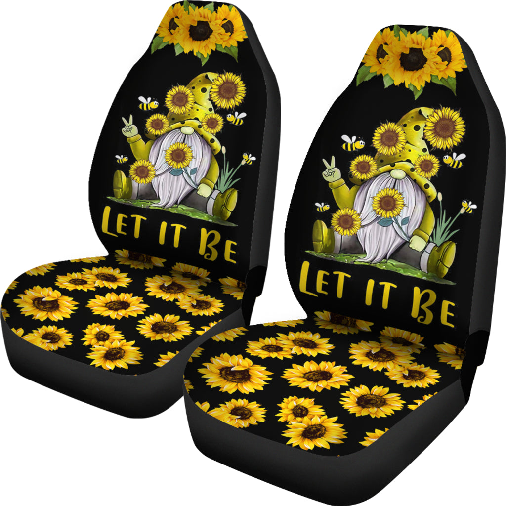 Let It Be Gnome Sunflower Seat Covers