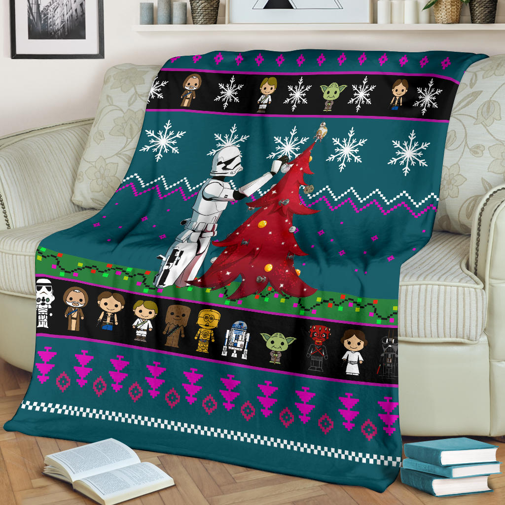 Starwars Blue Christmas Blanket Amazing Gift Idea