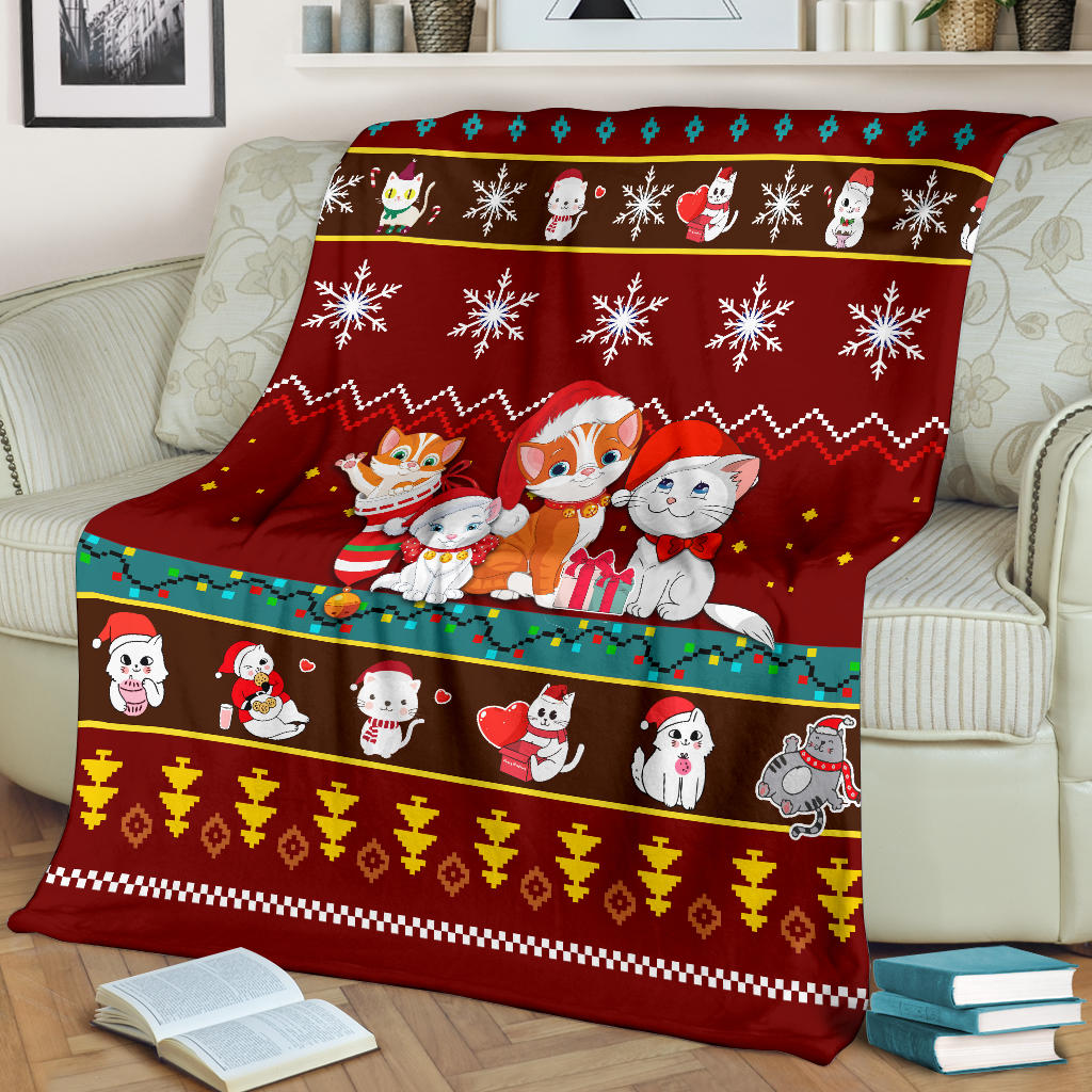 Cat Christmas Blanket Amazing Gift Idea