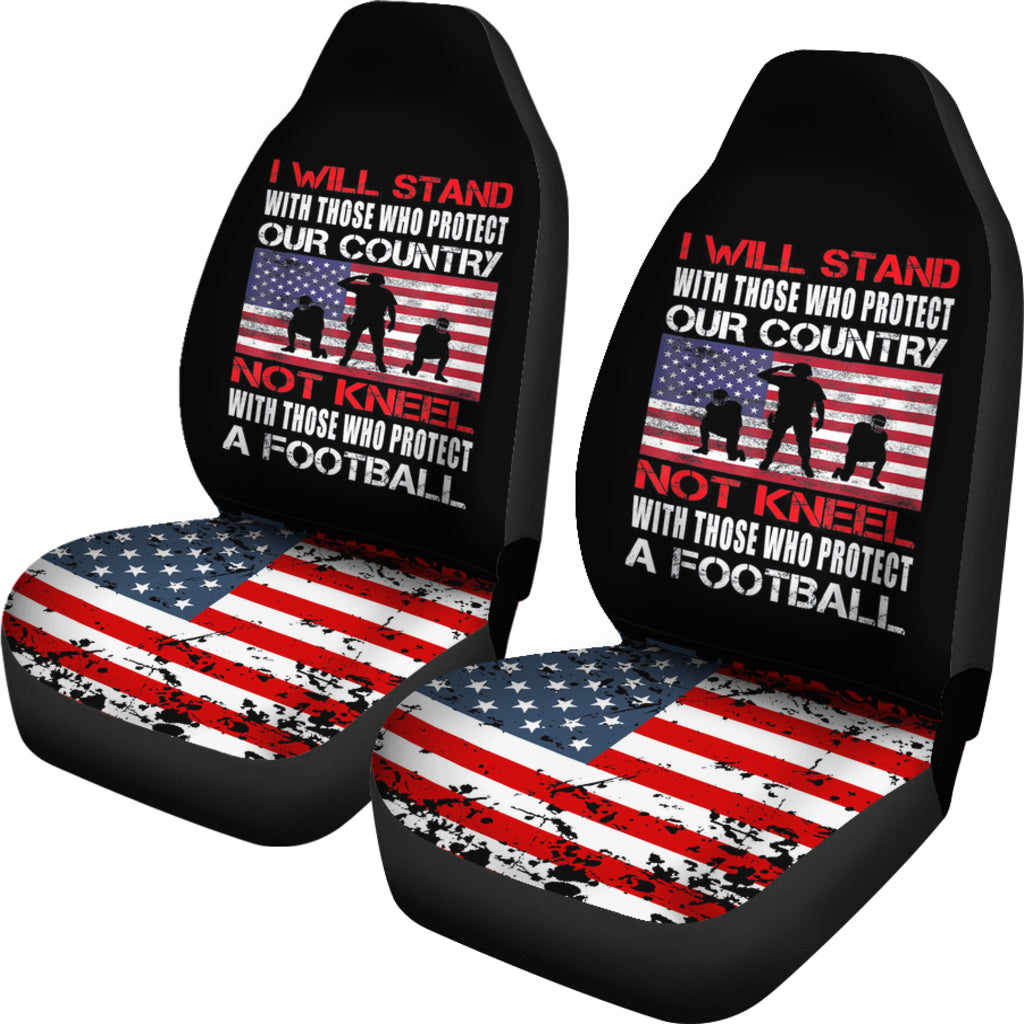 Distressed I Will Stand For The Flag Car Seat Covers