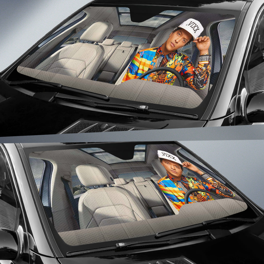 Bruno Mars 2 Driving Auto Sun Shade