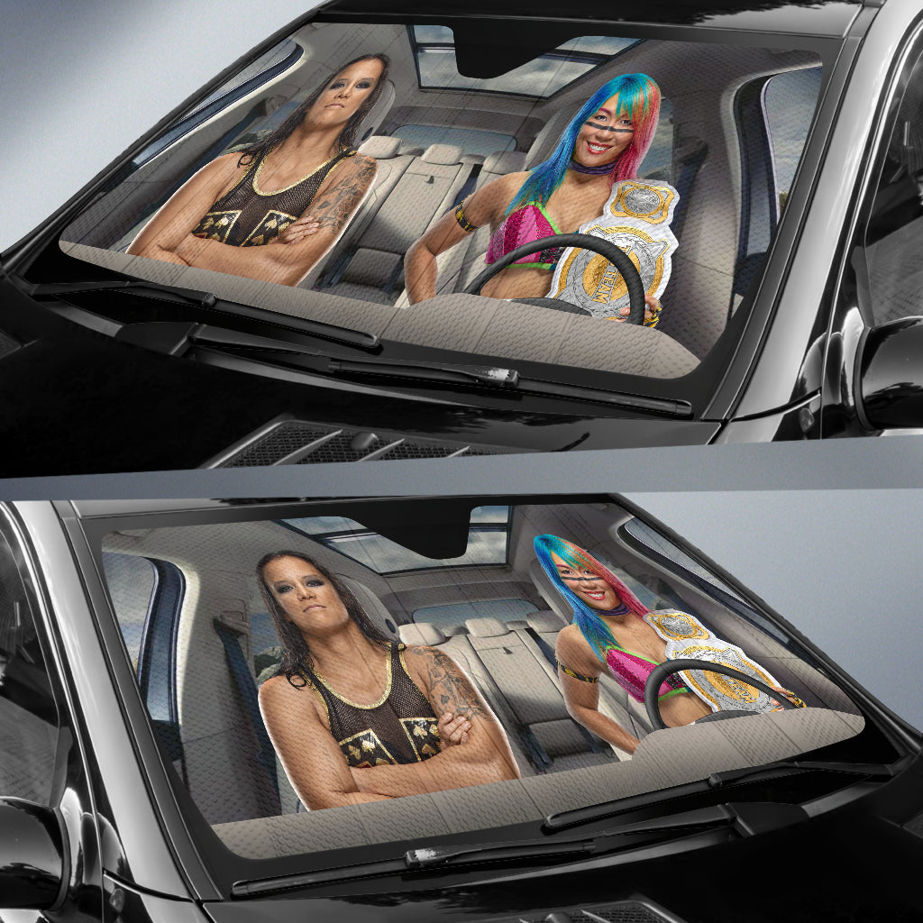 Asuka Vs Shayna Baszler Wwe Driving Auto Sun Shade