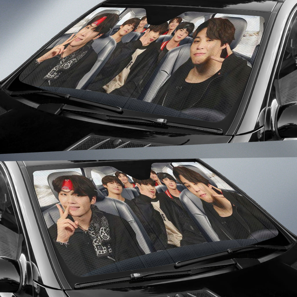 BTS Band Car Auto Sun Shades Windshield Accessories Decor Gift
