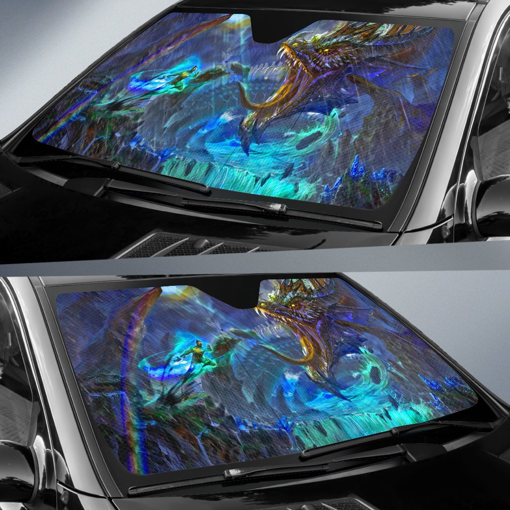 Man Vs Dragon Art Sun Shade Gift Ideas 2022