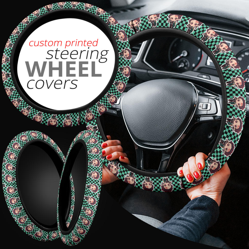 Kamado Tanjiro Demon Slayer Anime Car Steering Wheel Cover 4