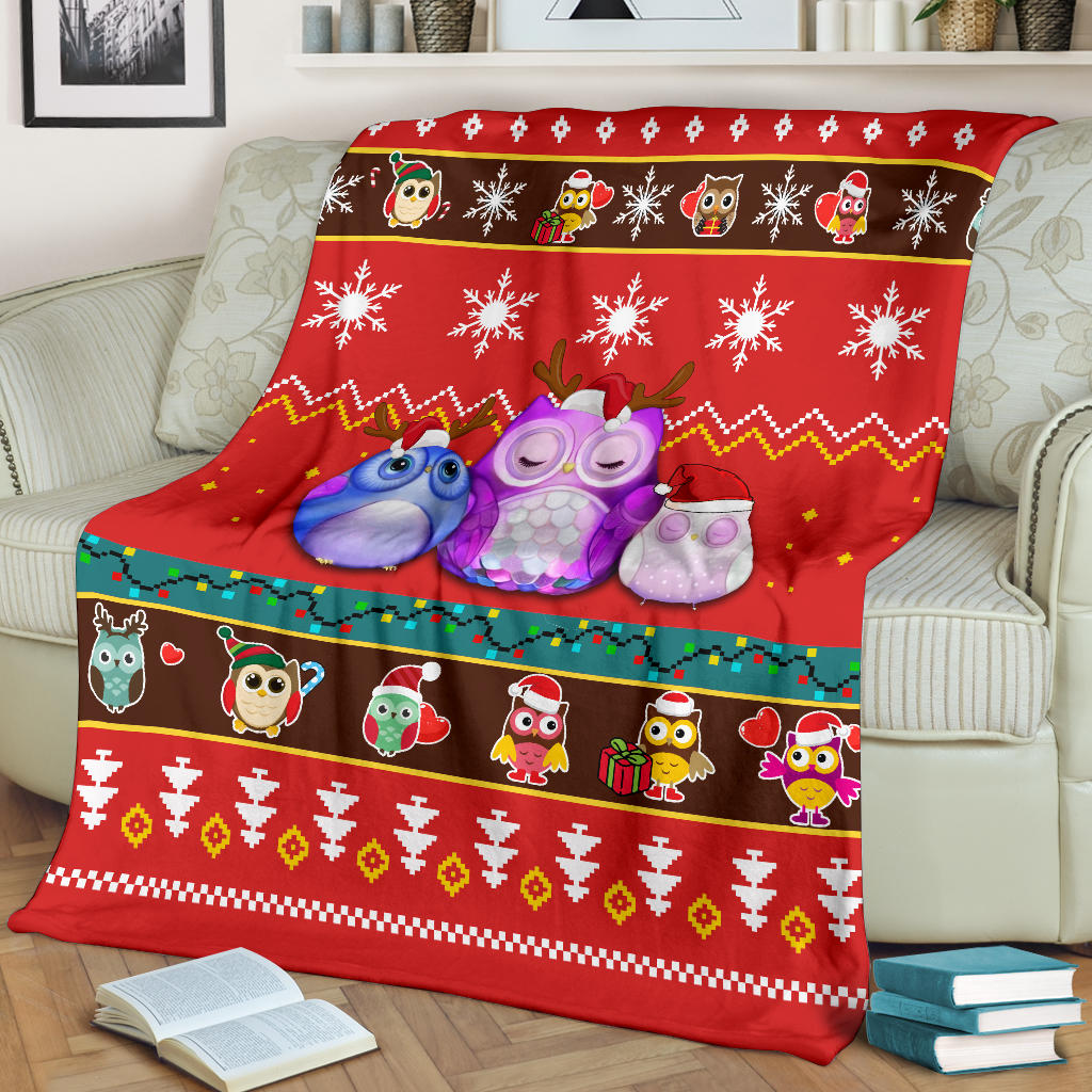 Cute Owl Christmas Blanket Amazing Gift Idea
