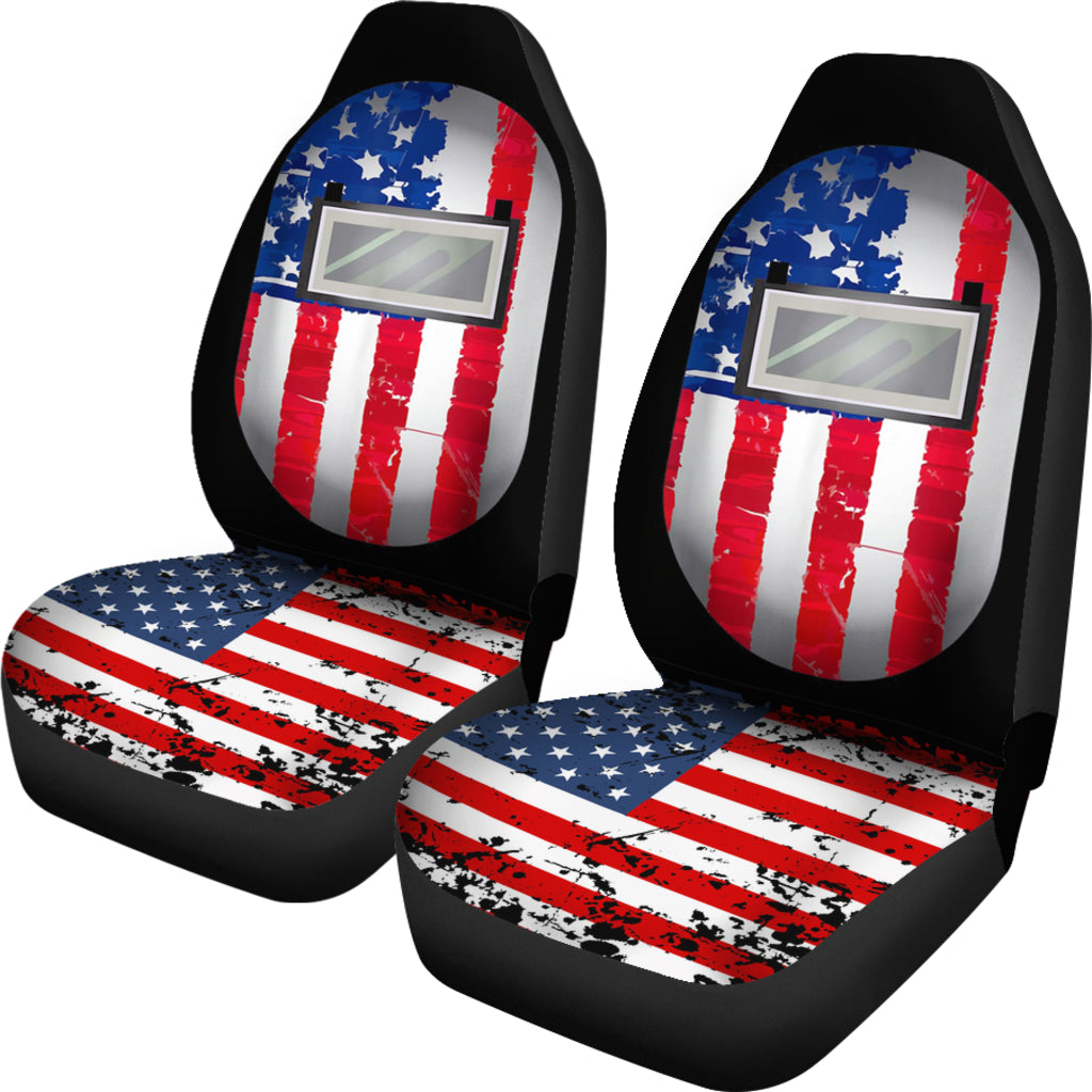 Us Flag Welding Hood Car Seat Covers