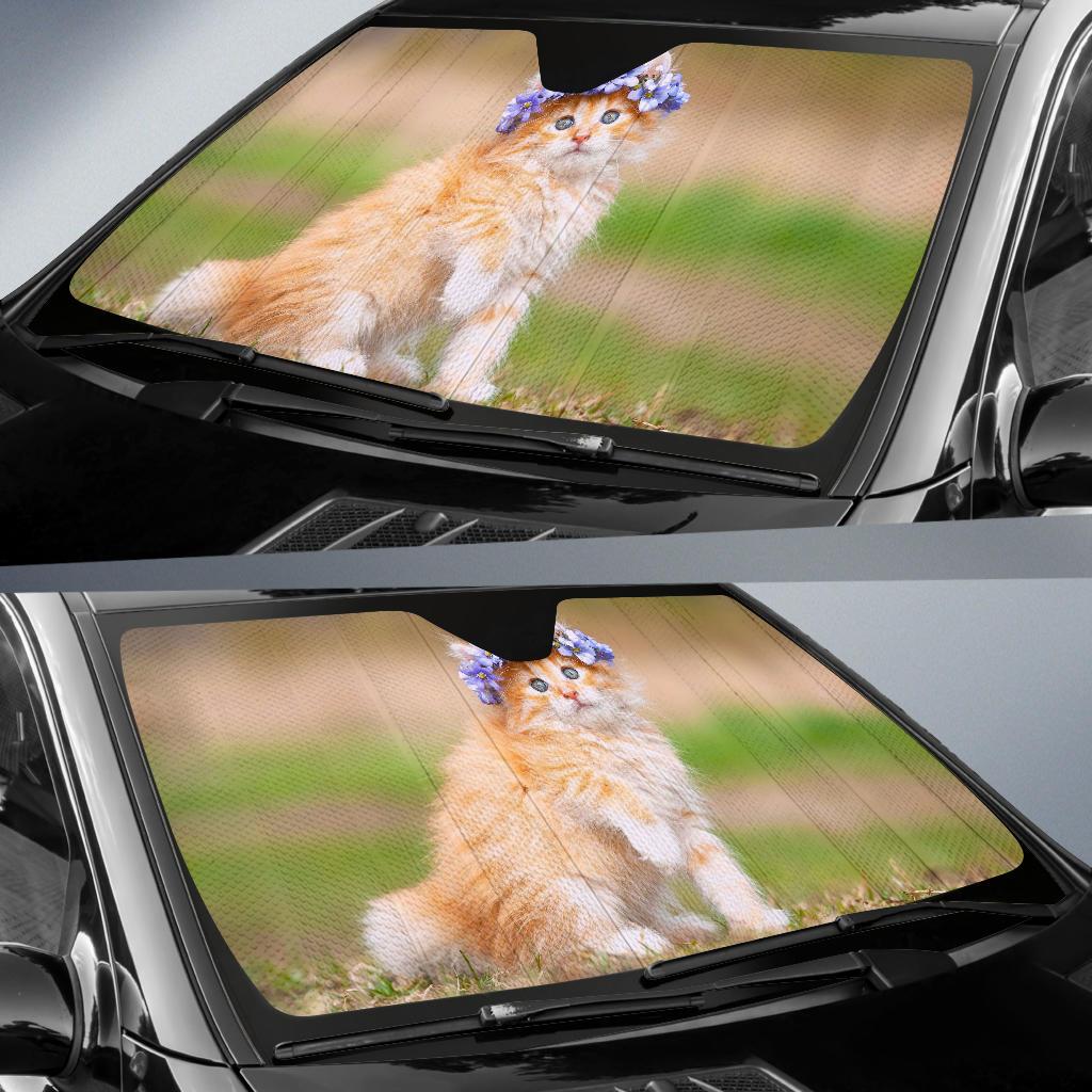 Cute Kitten Adorable Hairband Hd Car Sun Shade Gift Ideas 2022