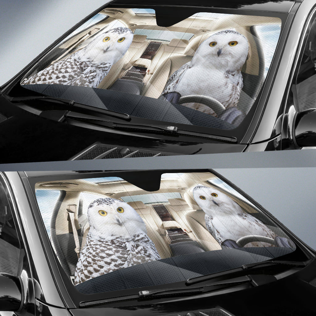 Two White Owls Sunshade