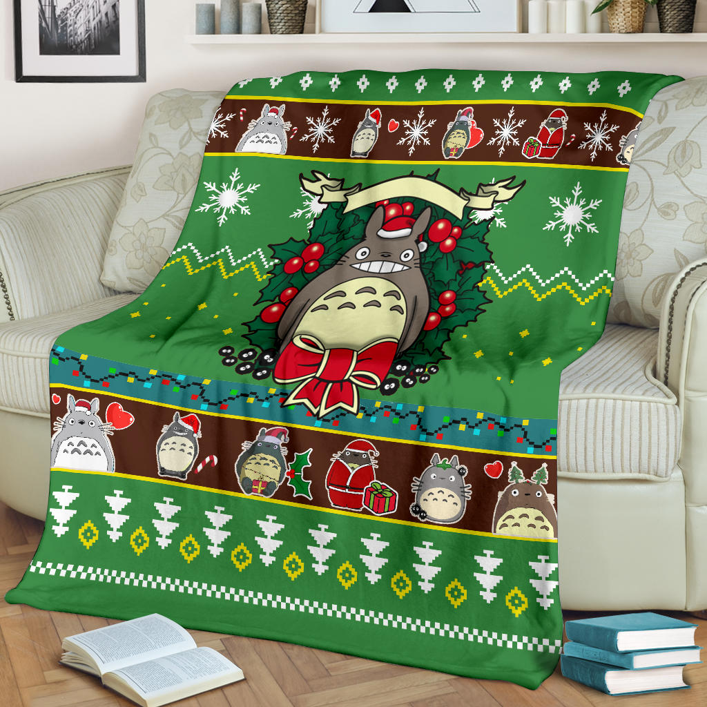 Totoro Green Christmas Christmas Blanket Amazing Gift Idea