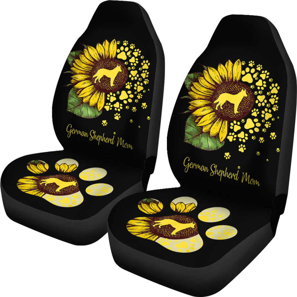 Sunflower German Shepherd Mom Dog Car Seat Covers