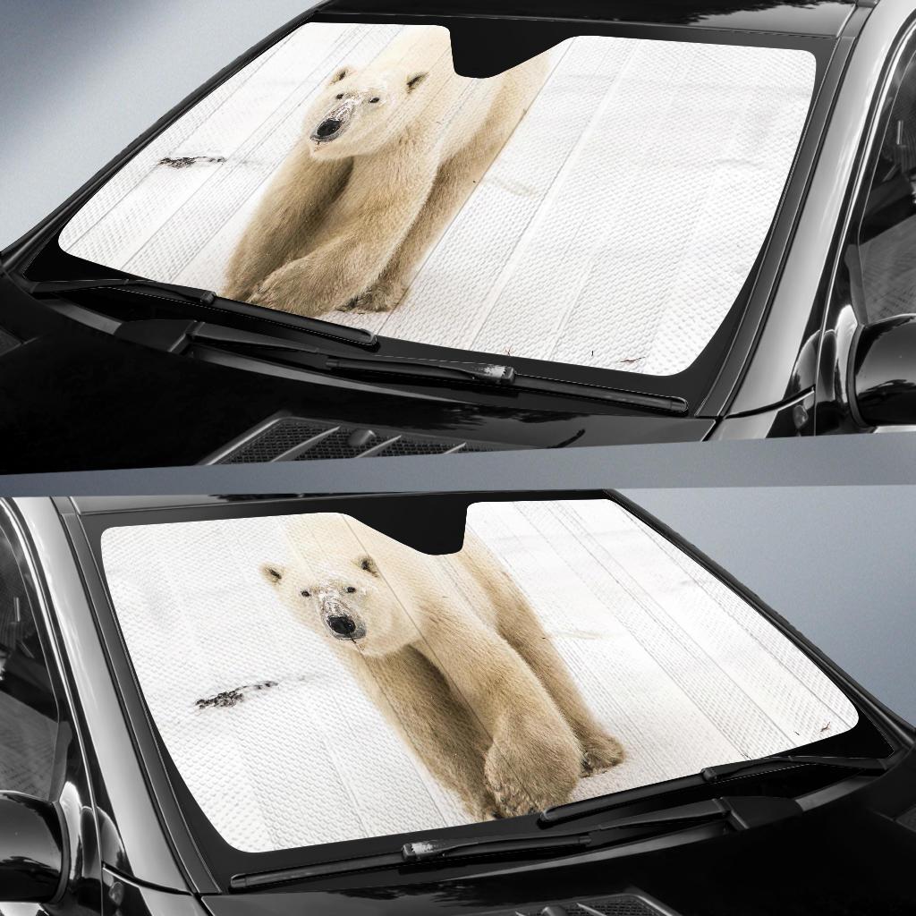 Polar Bear White Bear Snow Sea Ice Hd Car Sun Shade Gift Ideas 2022