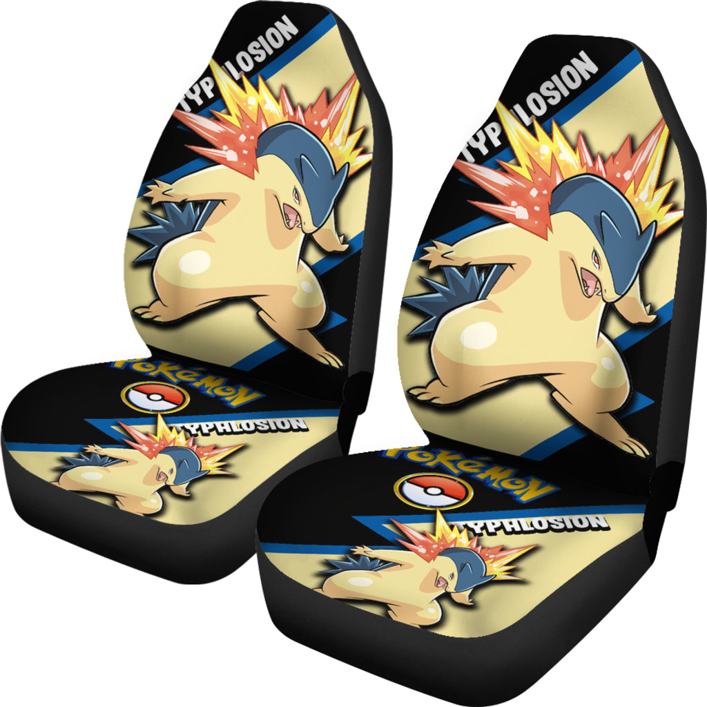 Typhlosion Car Seat Covers Custom Anime Pokemon Car Accessories