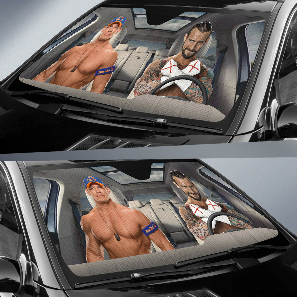 John Cena Vs Cm Punk Wwe Driving Auto Sun Shade