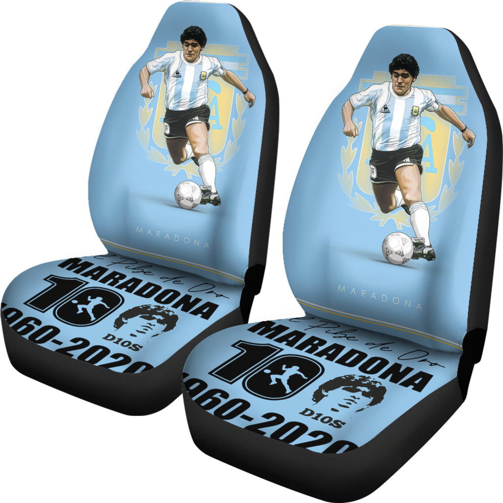 Blue D10S Diego Armando Maradona 10 Rip 1969 2022 Car Seat Covers Gift For Fooball