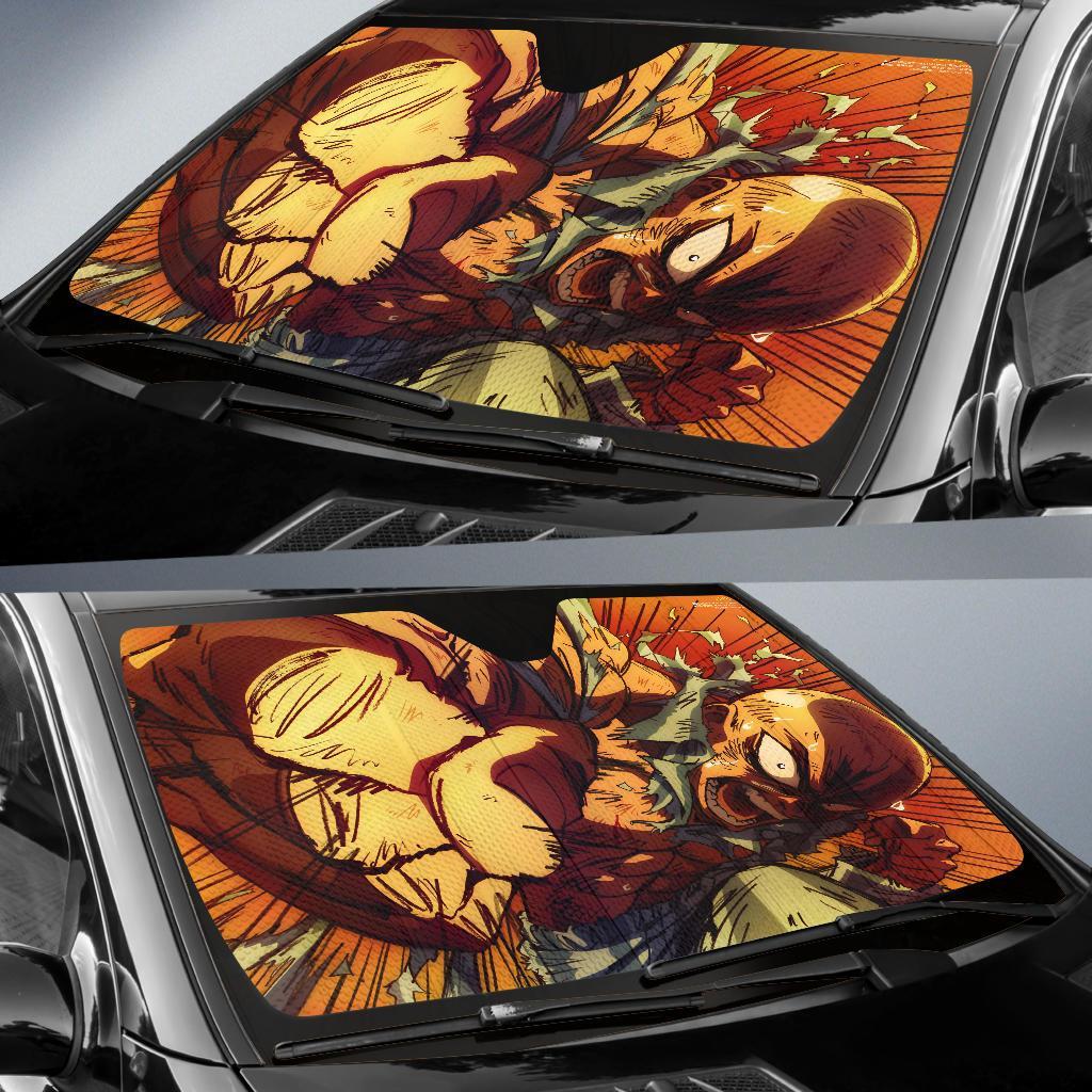 Saitama Serious Punch Car Sun Shade Amazing Best Gift Ideas 2021