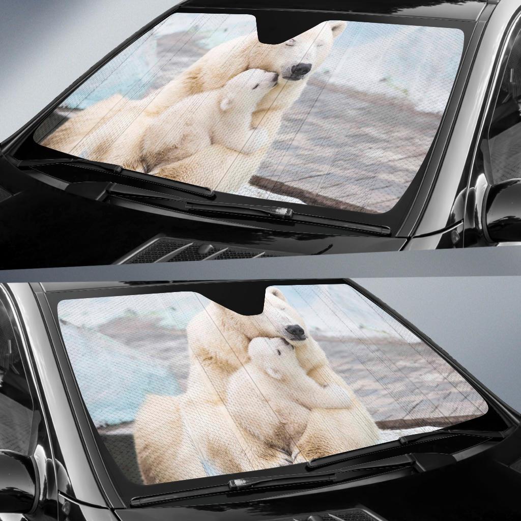 Polar Bears Cub 4K Car Sun Shade Gift Ideas 2022