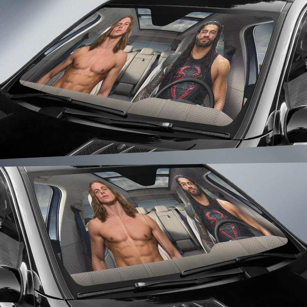 Roman Reigns Vs Riddle Wwe Driving Auto Sun Shade