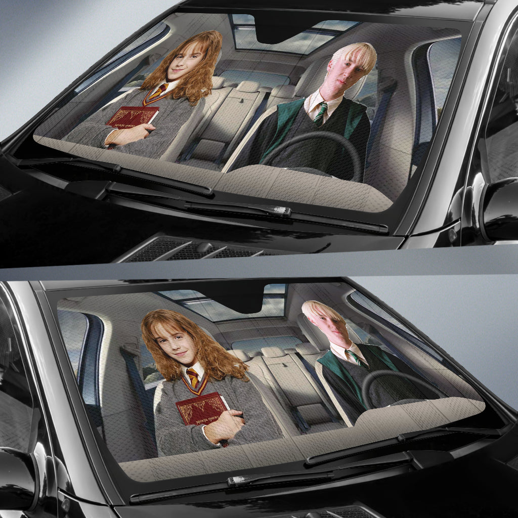 Draco Malfoy And Hermione Granger Harry Potter Driving Auto Sun Shade