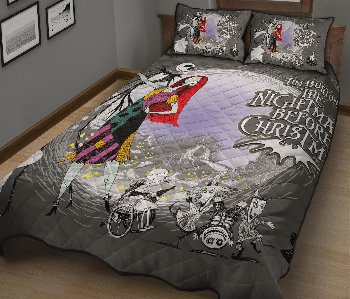 The Nightmare Before Christmas Halloween Movie Quilt Bed Set Pillow Case Amazing Decor Gift Ideas 37