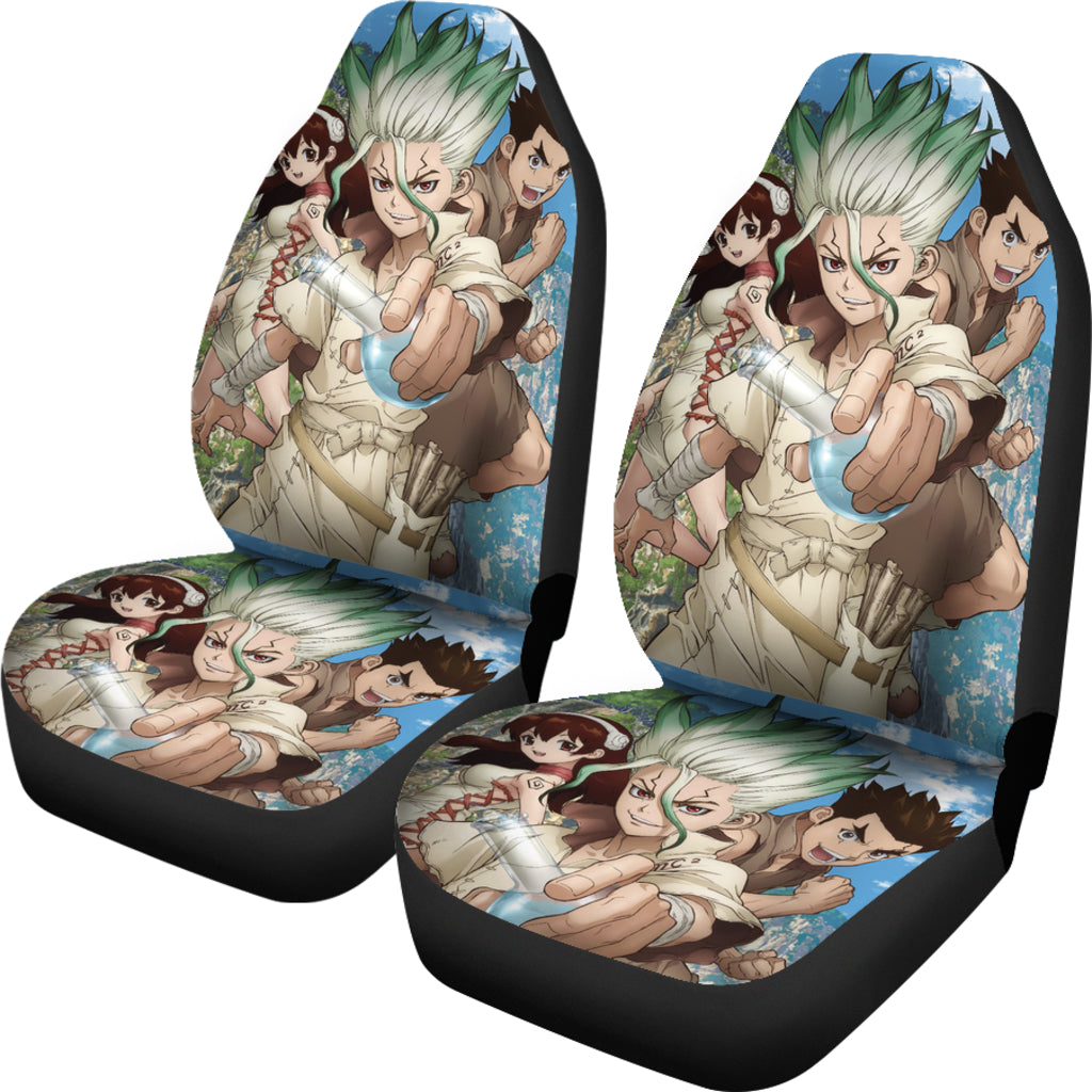 Senku Taiju And Yuzuriha Dr. Stone Stone Wars Car Seat Covers Gift For Fan Anime