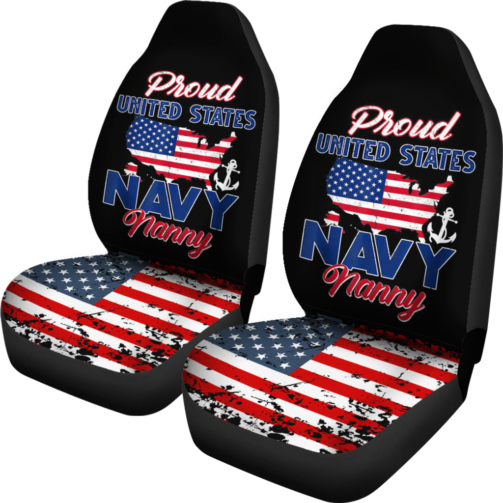 Proud Navy Nanny Us Flag Family Car Seat Covers