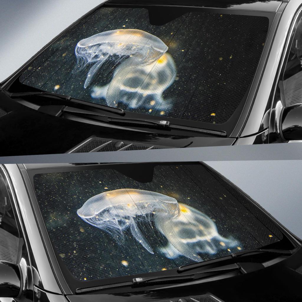 Jellyfishes Underwater Dark 5K Car Sun Shade Gift Ideas 2022