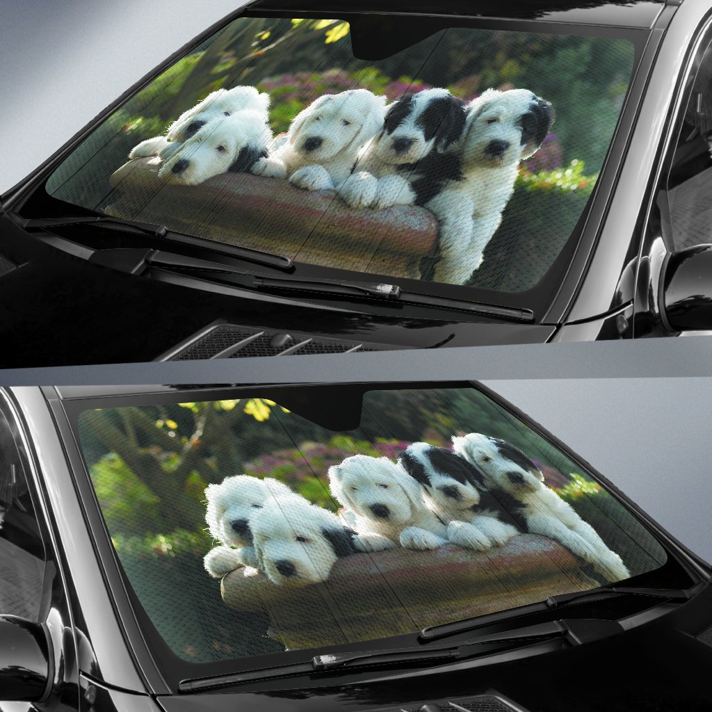Old English Sheepdog Puppy Car Sun Shade Amazing Best Gift Ideas 2022
