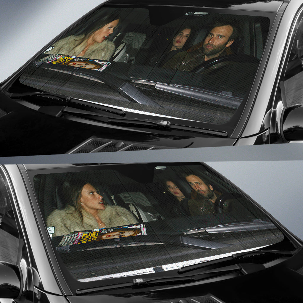 Alessandra Ambrosio'S Date Night With Her Hubby Car Auto Sun Shade