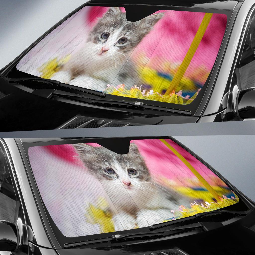 Cute Kitten Cat Hd Car Sun Shade Gift Ideas 2022