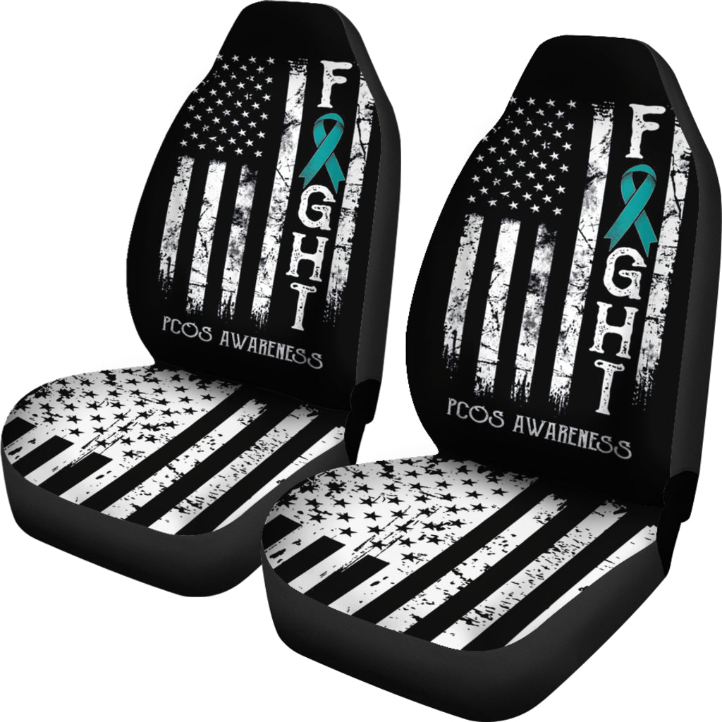 Pcos Warrior Us Flag Car Seat Covers