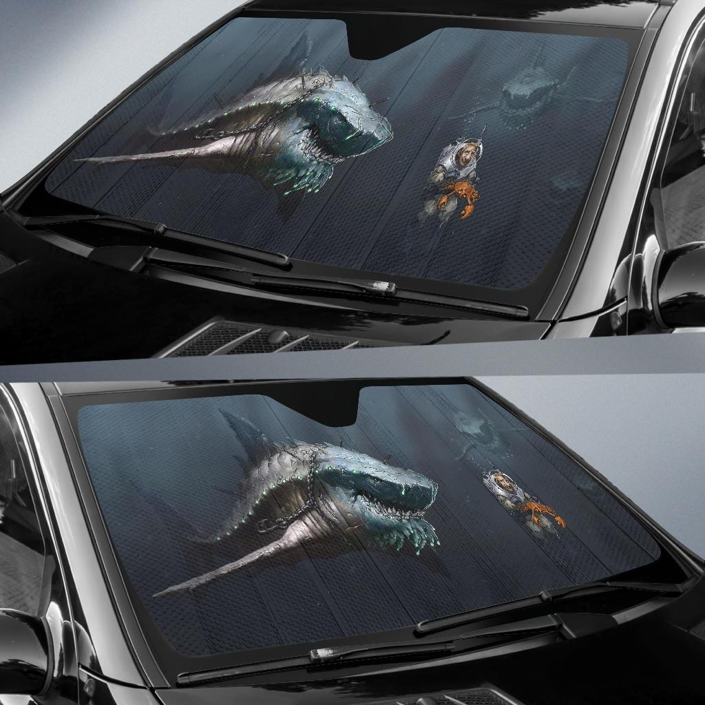 Megalodon Shark Auto Sun Shades Amazing Best Gift Ideas 2022