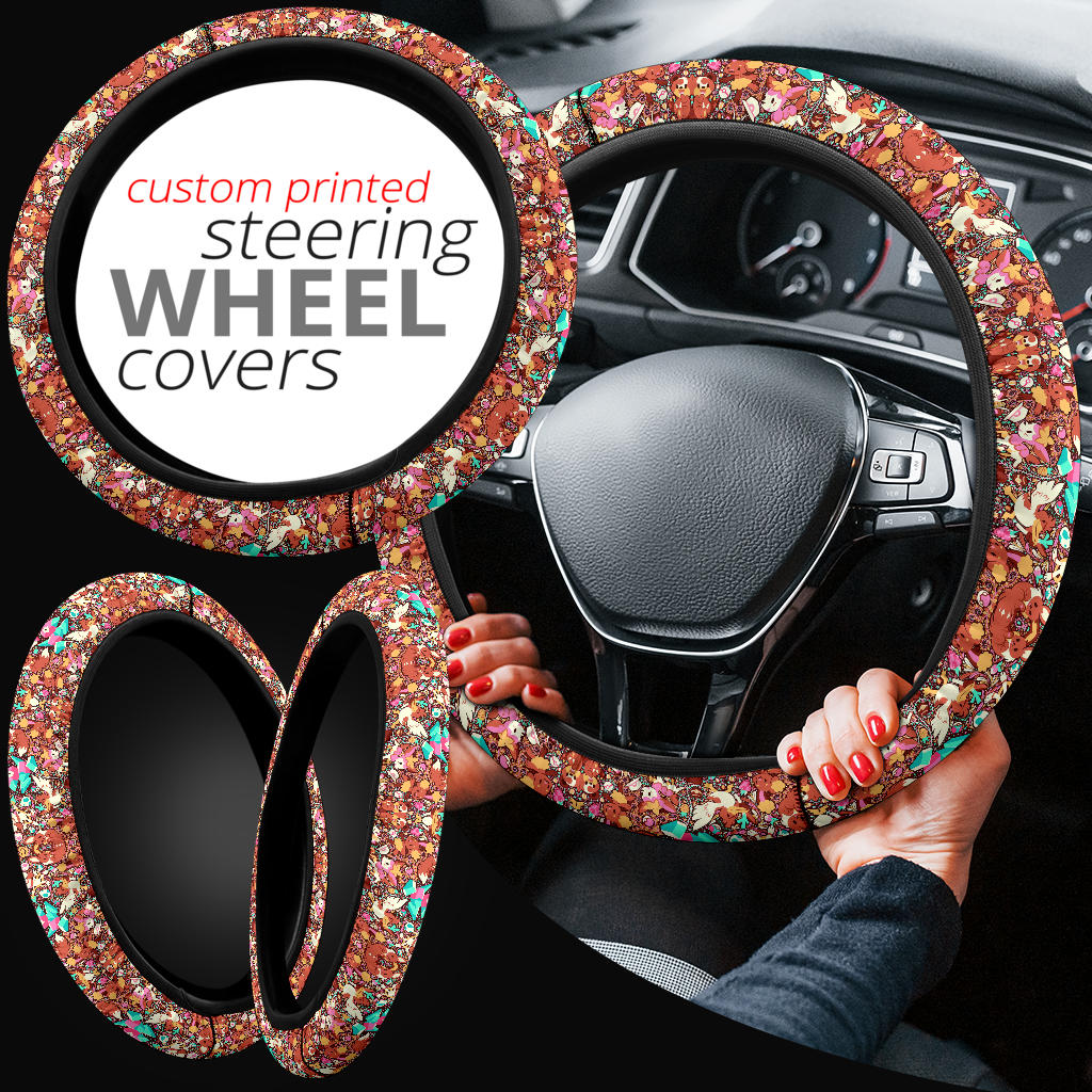 Pattern Pokemon Style Car Steering Wheel Cover