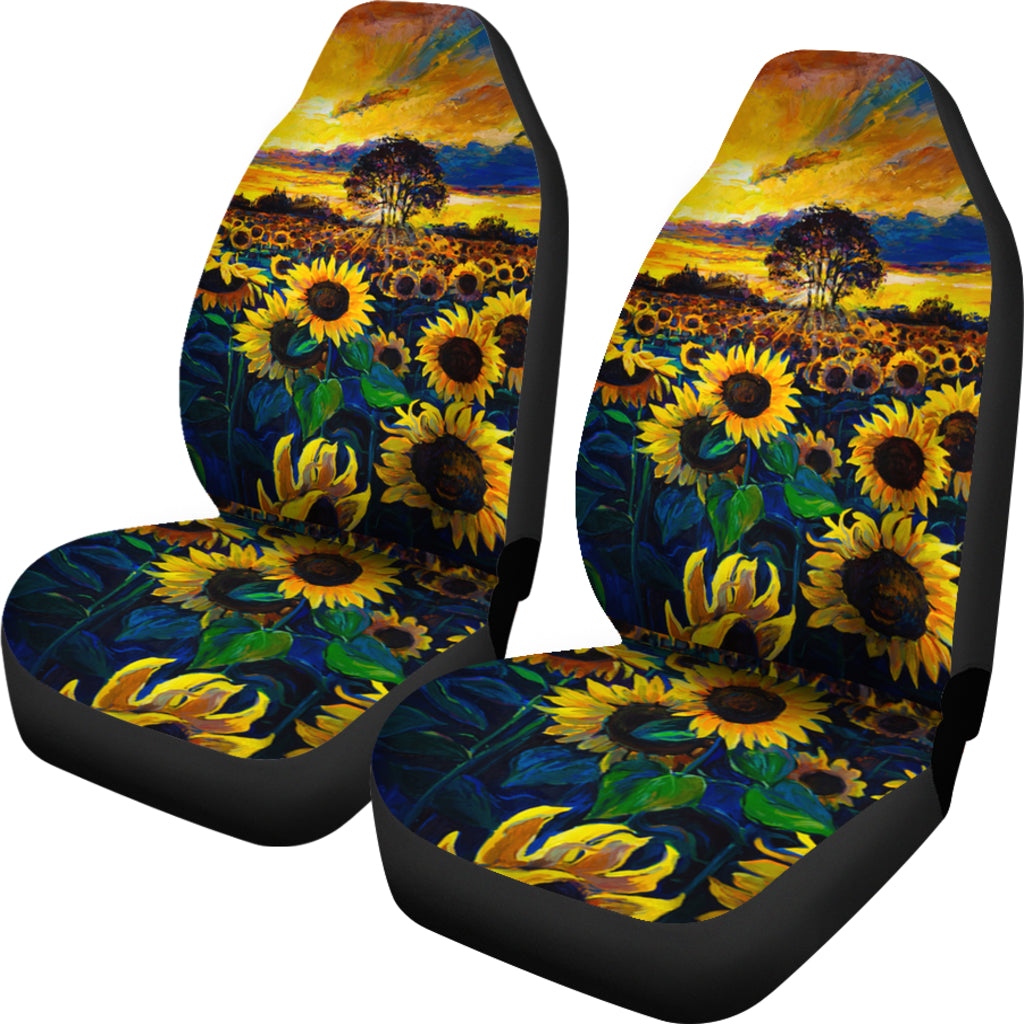 Painting Sunflower Art Car Seat Covers