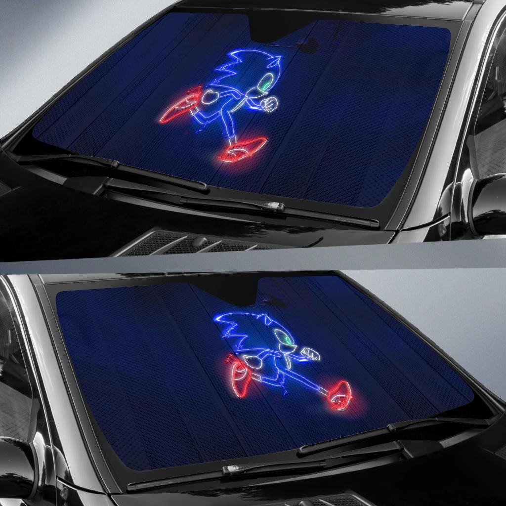 Sonic The Hedgehog Neon Car Sun Shade Gift Ideas 2021