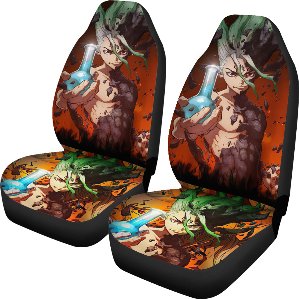 Cool Senku Dr. Stone Stone Wars Car Seat Covers Gift For Fan Anime