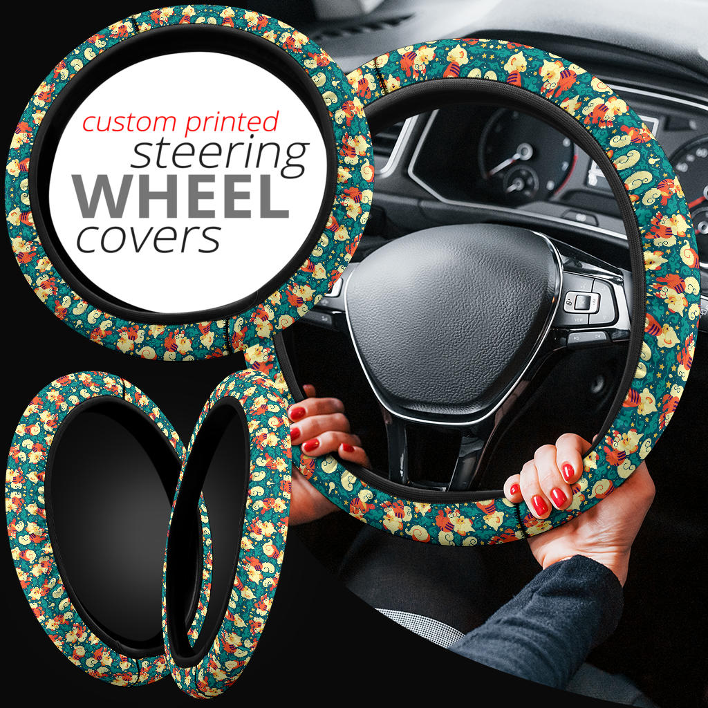 Pattern Pokemon Fire Cute Car Steering Wheel Cover 3