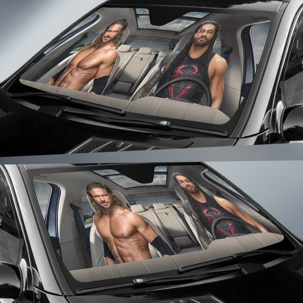 Roman Reigns Vs John Morrison Wwe Driving Auto Sun Shade