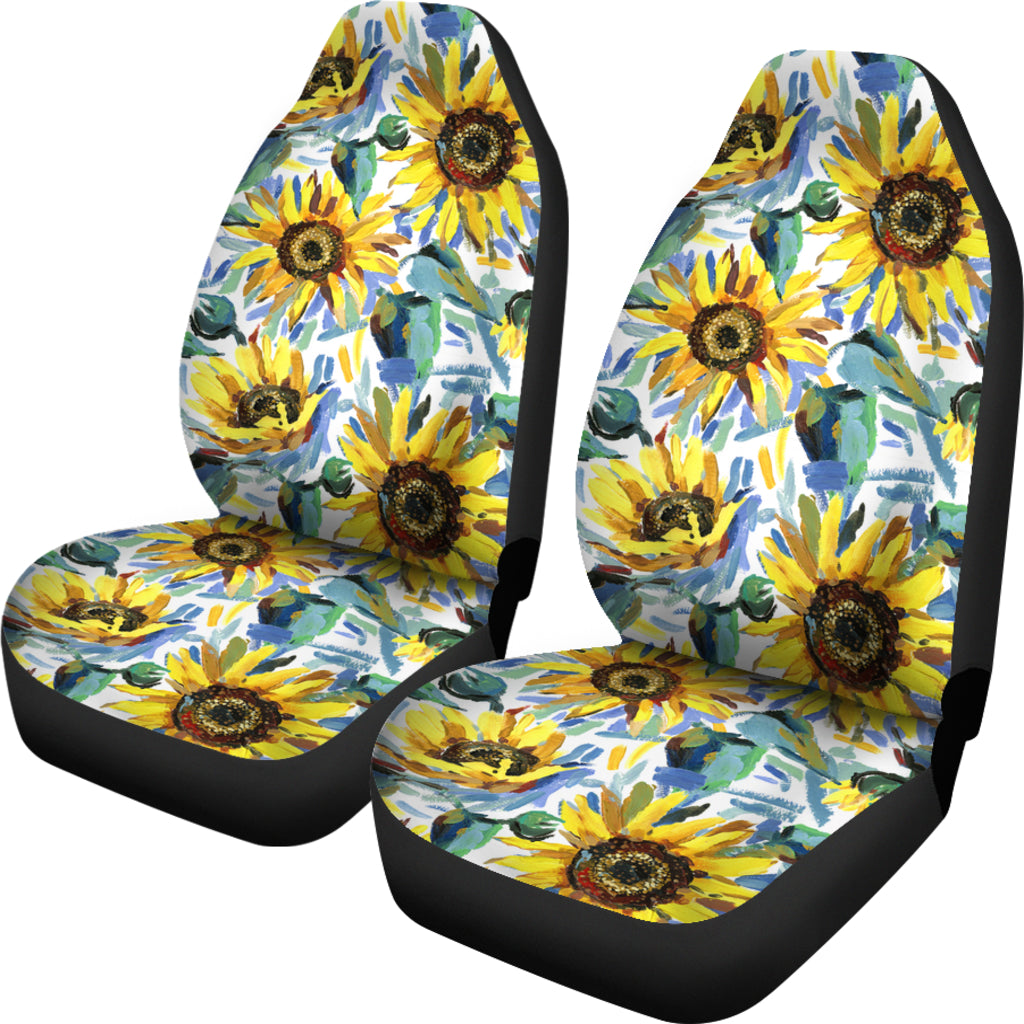 Painting Sunflower Car Seat Covers