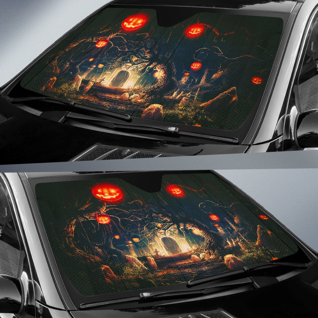 Trees And Castle Halloween Sun Shade Gift Ideas 2022