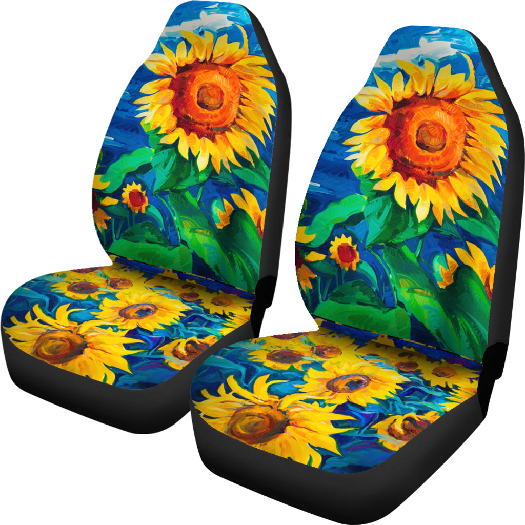 Beautiful Painting Sunflower Car Seat Covers