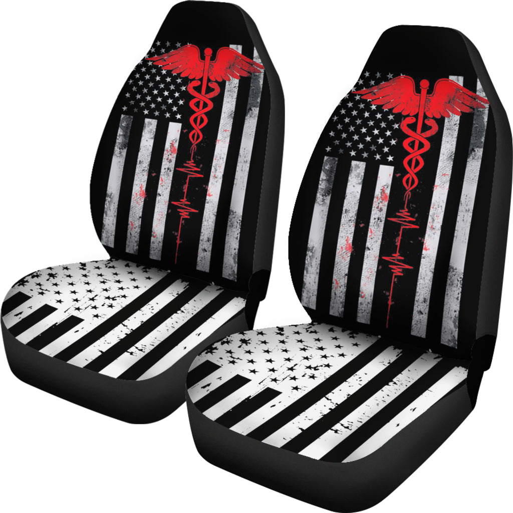 Patriot Apparel Nurse Thin Red Line Us Flag Car Seat Covers