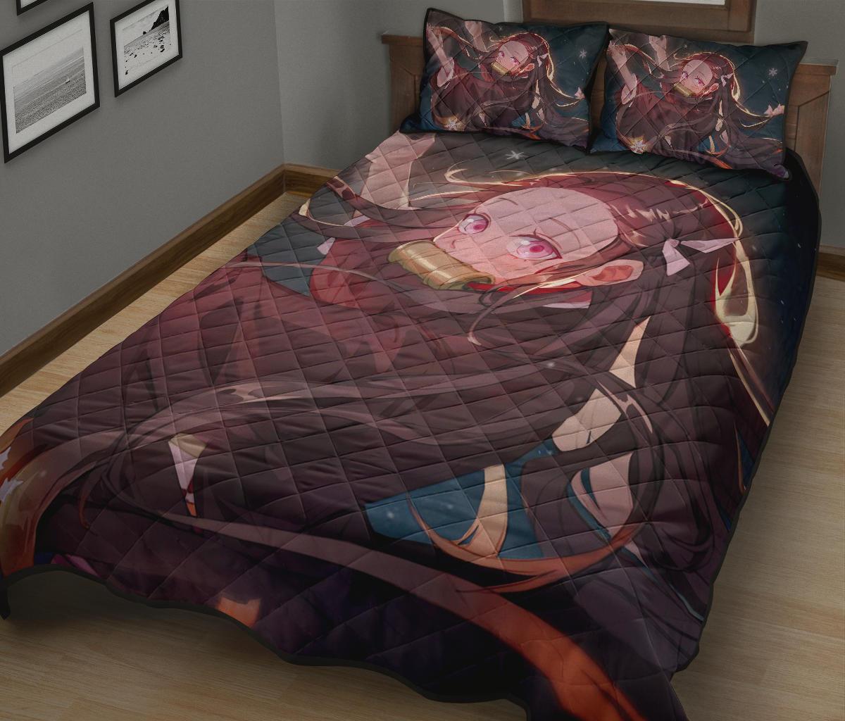 Nezuko Kamado Demon Slayer Anime Quilt Bed Set Pillow Case Amazing Decor Gift Ideas 2