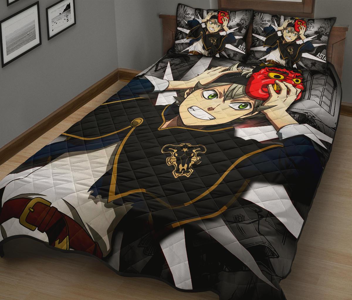 Asta Black Clover Anime Quilt Bed Set Pillow Case Amazing Decor Gift Ideas 2