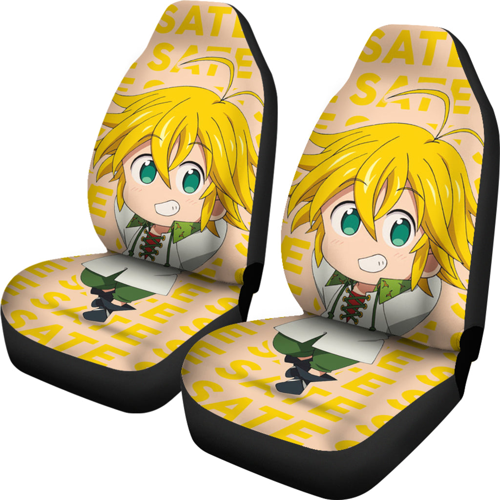 Cute Chibi Meliodas The Seven Deadly Sins Car Seat Covers Gift For Fan Anime