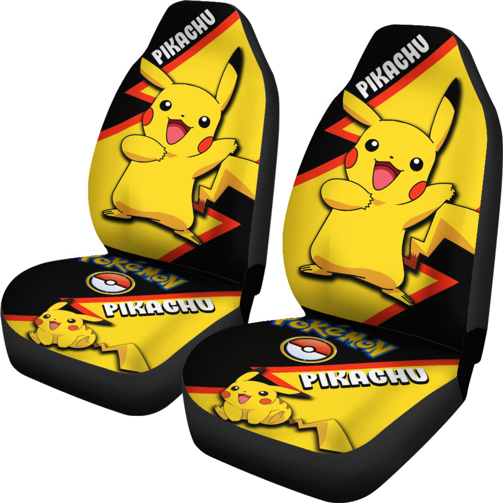 Pikachu Car Seat Covers Custom Anime Pokemon Car Accessories