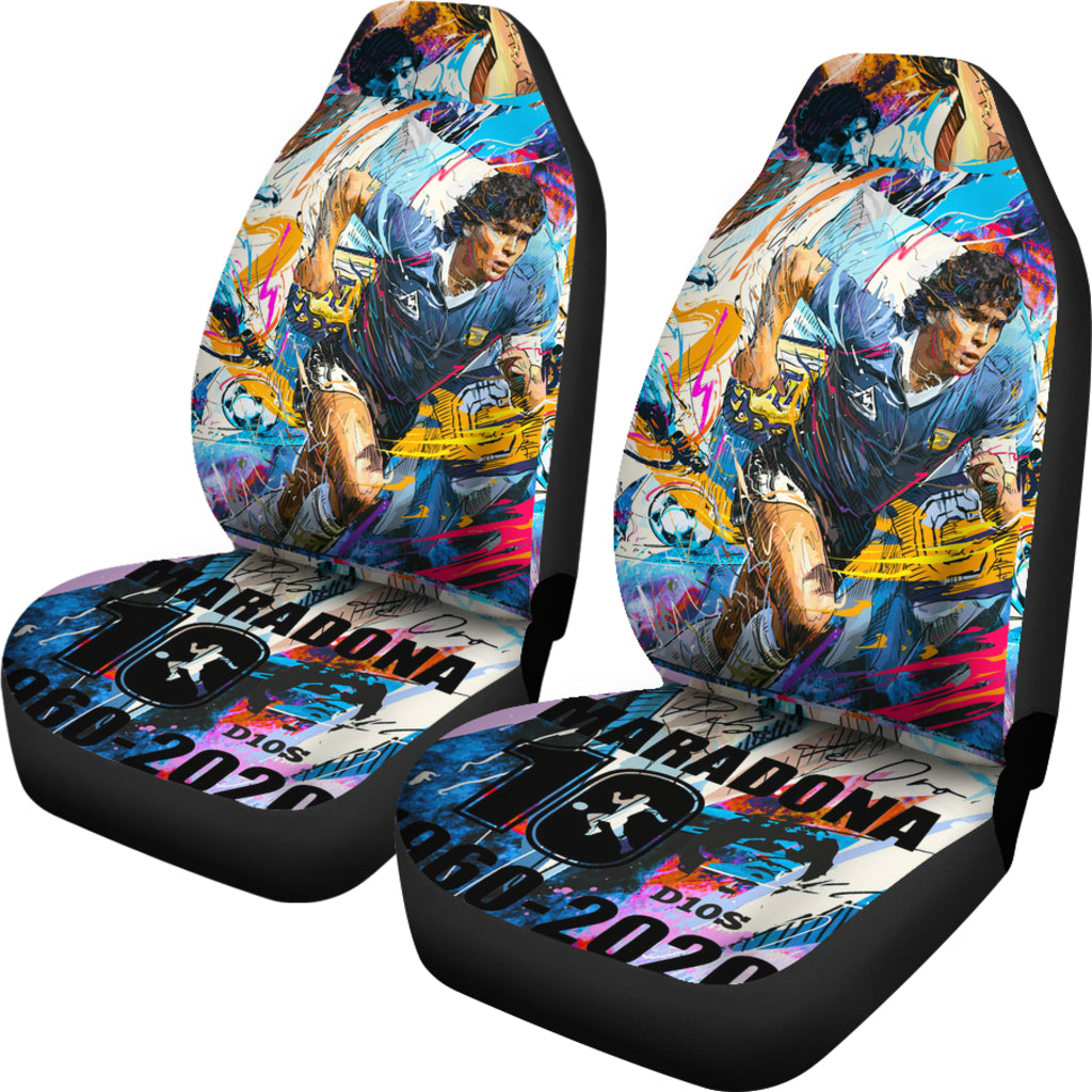 Cool Art Colorful Diego Armando Maradona 10 Rip 1969 2022 Car Seat Covers Gift For Fooball