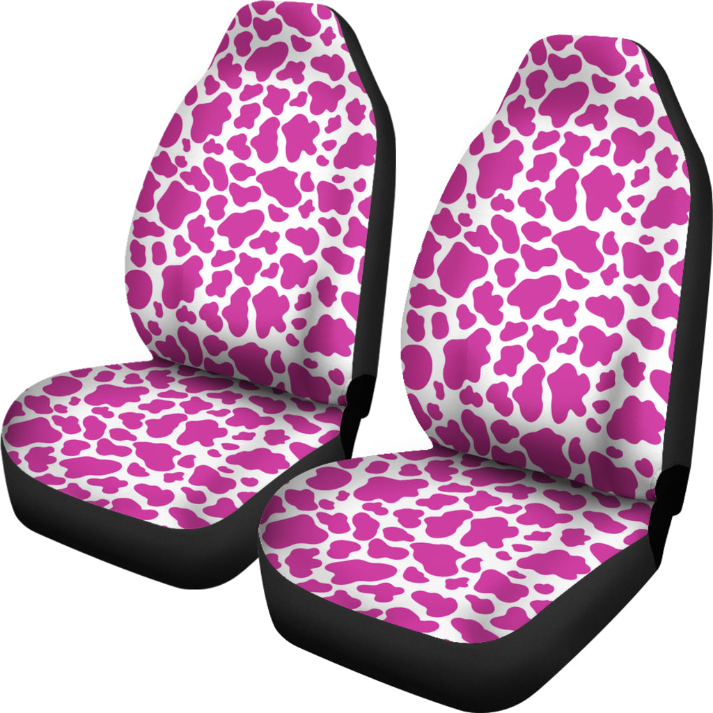 Pink Cow Print Car Seat