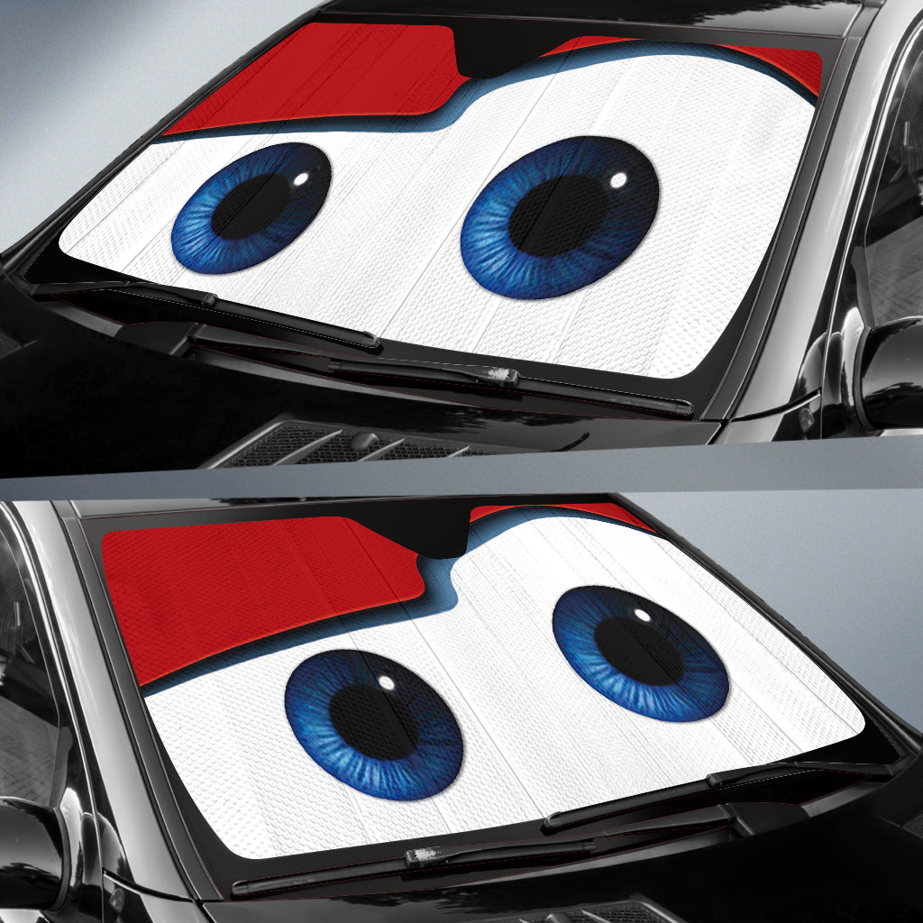 Red Cartoon Funny Supprise Eyes Car Auto Sun Shades Windshield Accessories Decor Gift